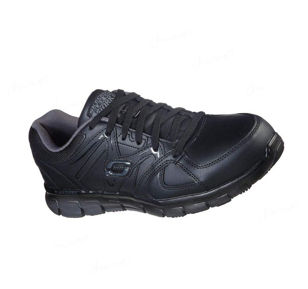 Zapatos De Trabajo Skechers Relaxed Fit: Synergy - Ekron Alloy Puntera Hombre Negras Gris | 51618_AR