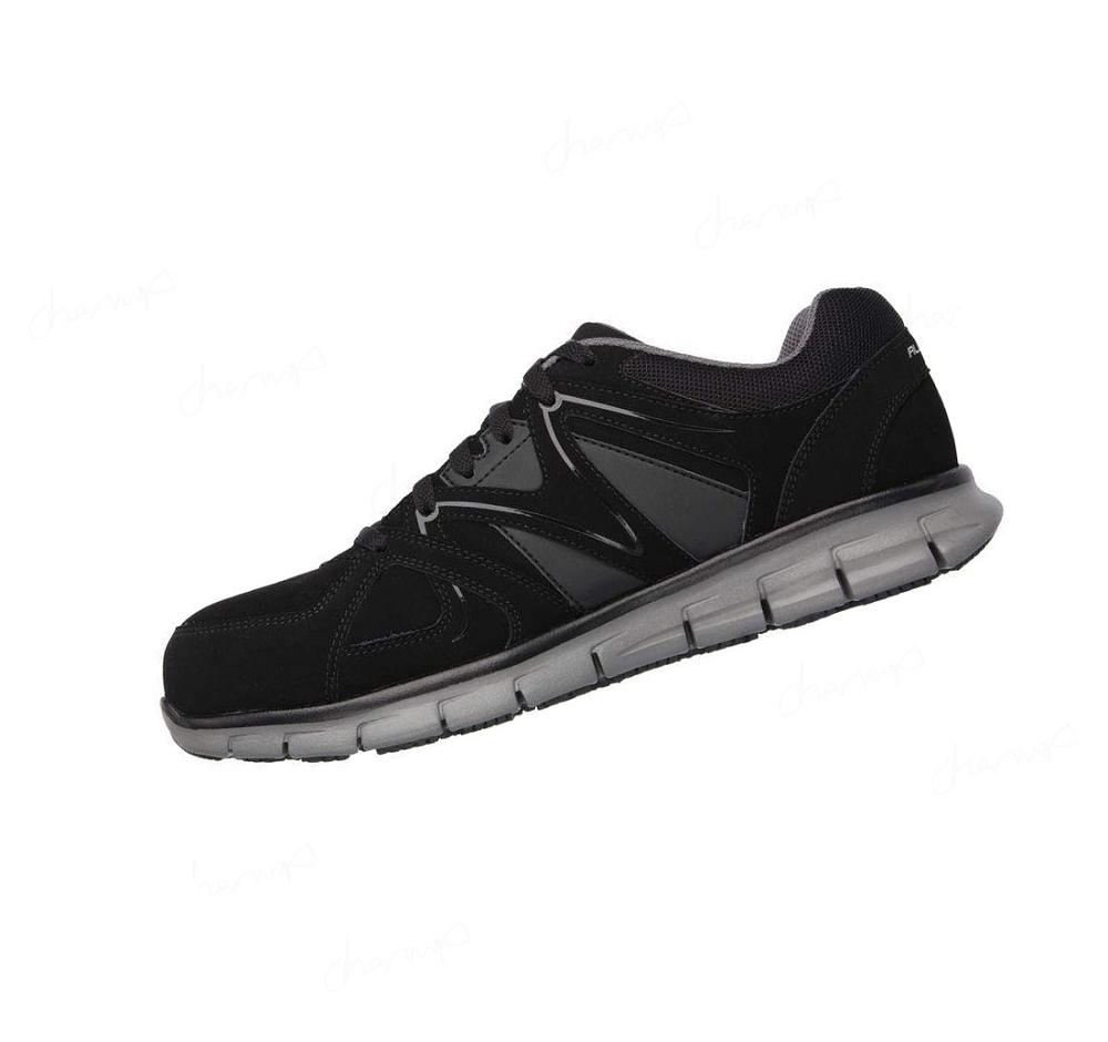 Zapatos De Trabajo Skechers Relaxed Fit: Synergy - Ekron Alloy Puntera Hombre Negras Gris | 51860_AR