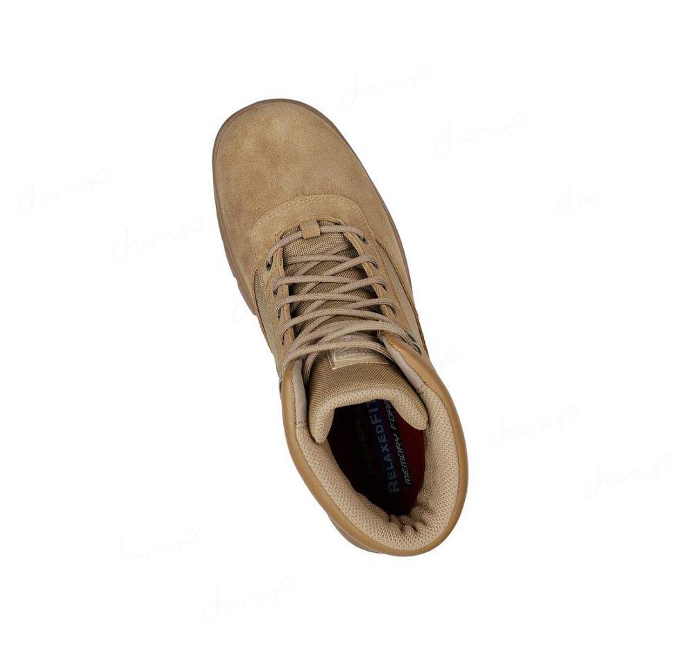 Zapatos De Trabajo Skechers Relaxed Fit: Wascana - Millit WP Hombre Marrones | 5886S_AR