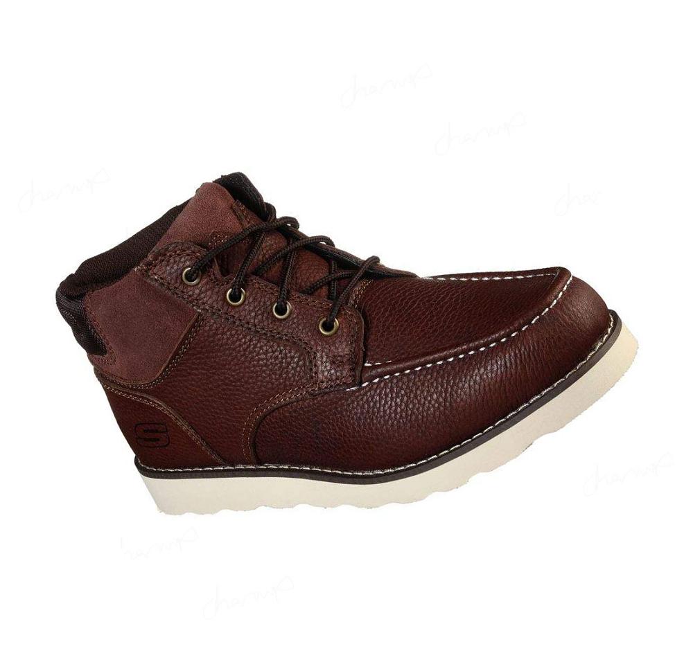 Zapatos De Trabajo Skechers Relaxed Fit: Kadmiel Hombre Marrones Oscuro | 5936L_AR