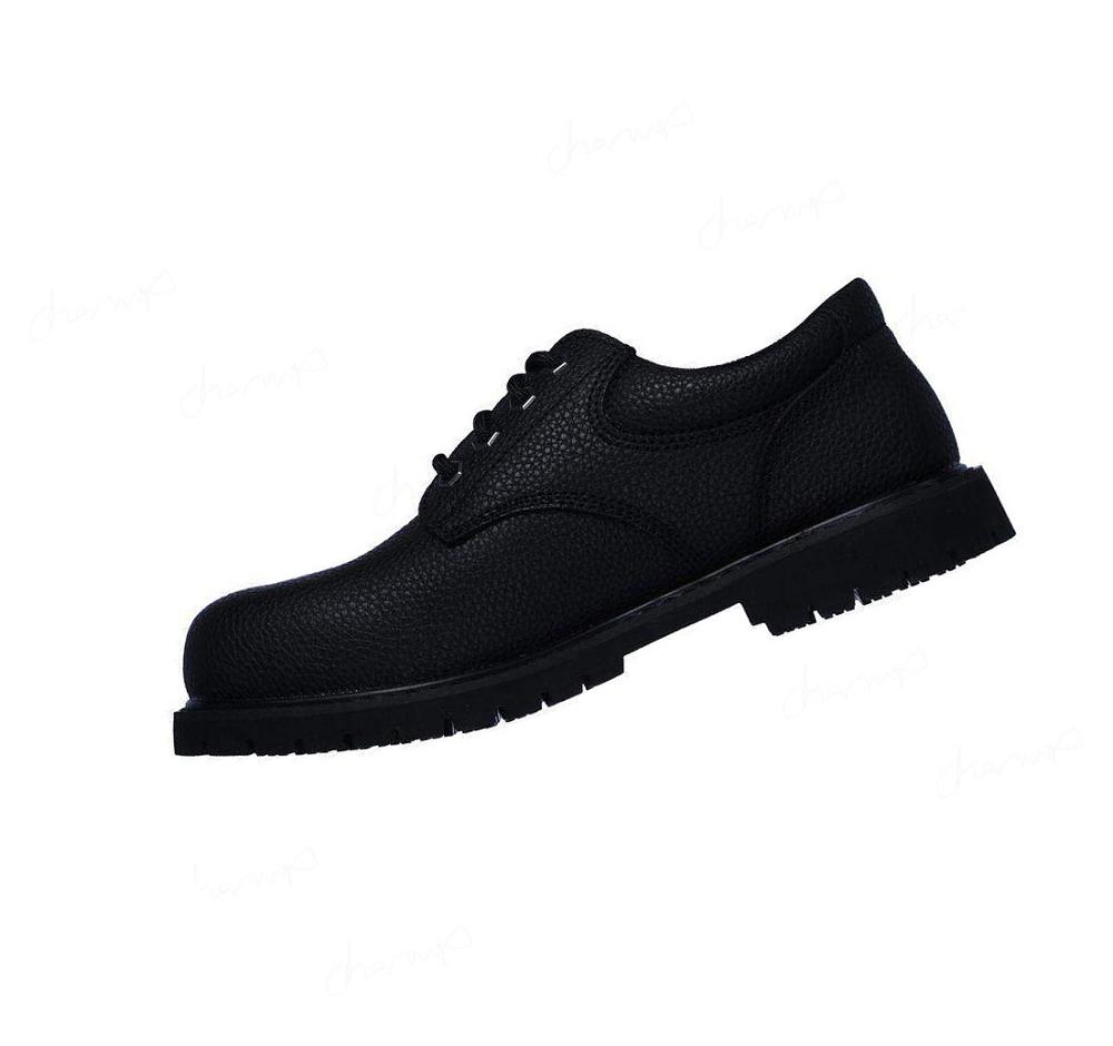 Zapatos De Trabajo Skechers Relaxed Fit: Cottonwood - Jaken SR Hombre Negras | 6061P_AR