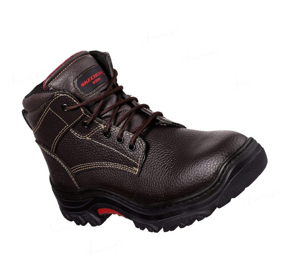 Zapatos De Trabajo Skechers Relaxed Fit: Burgin - Congaree Hombre Marrones | 6286R_AR