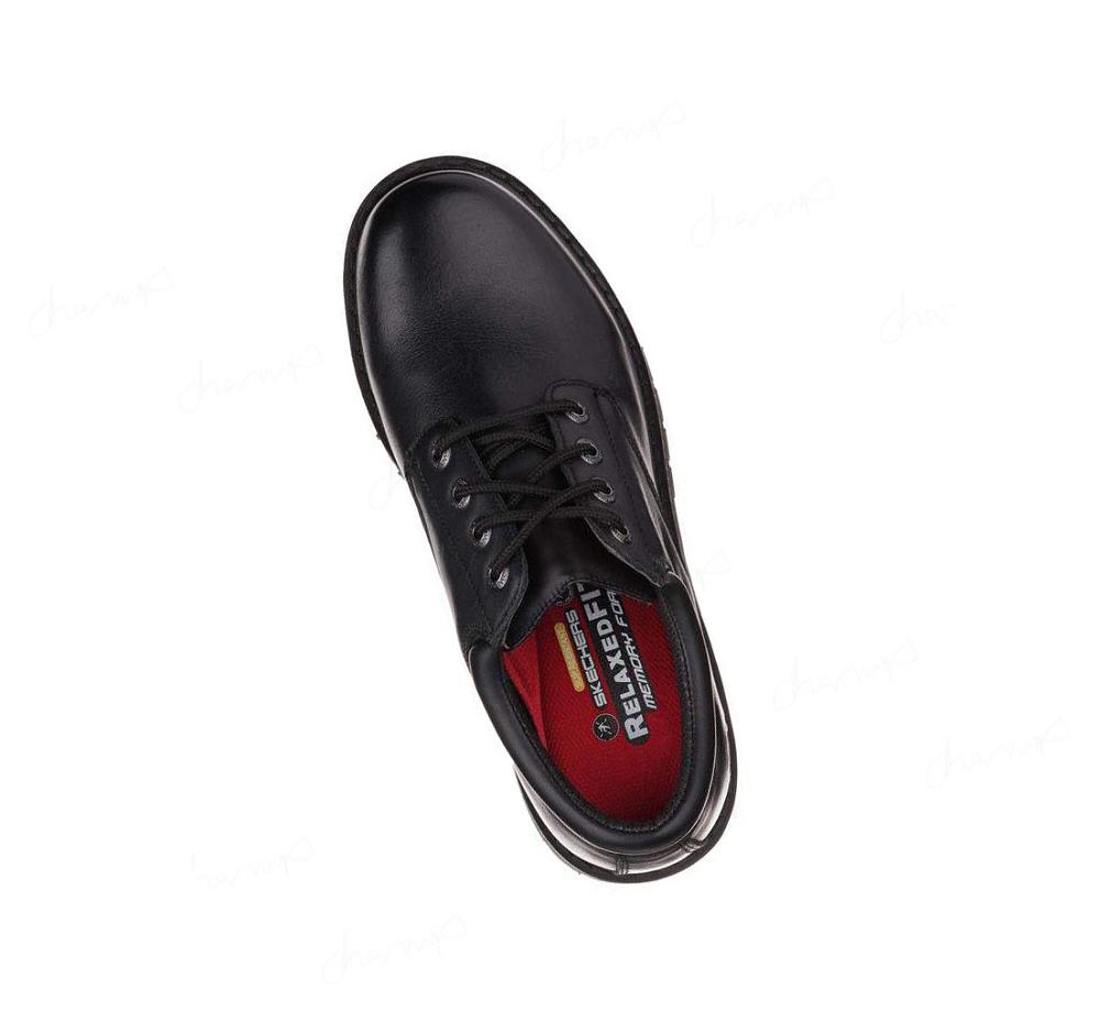 Zapatos De Trabajo Skechers Relaxed Fit: Cottonwood - Elks SR Hombre Negras | 6361D_AR