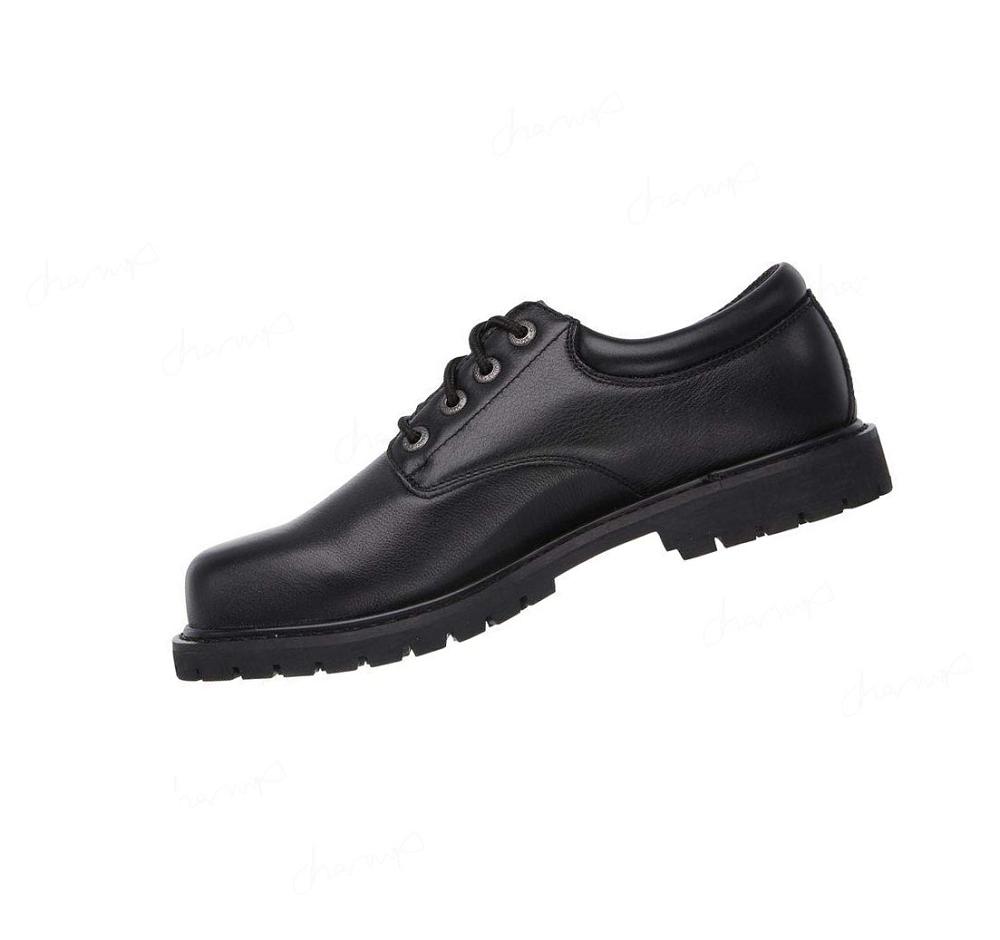 Zapatos De Trabajo Skechers Relaxed Fit: Cottonwood - Elks SR Hombre Negras | 6361D_AR