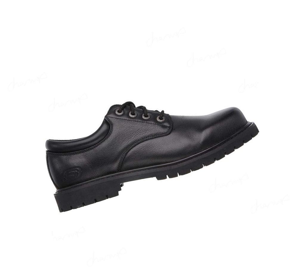 Zapatos De Trabajo Skechers Relaxed Fit: Cottonwood - Elks SR Hombre Negras | 6361D_AR