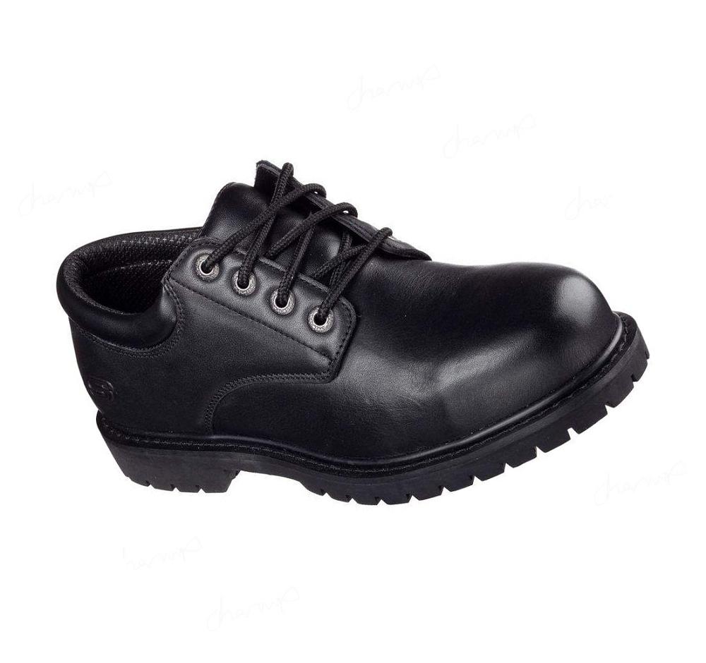 Zapatos De Trabajo Skechers Relaxed Fit: Cottonwood - Elks SR Hombre Negras | 6361D_AR