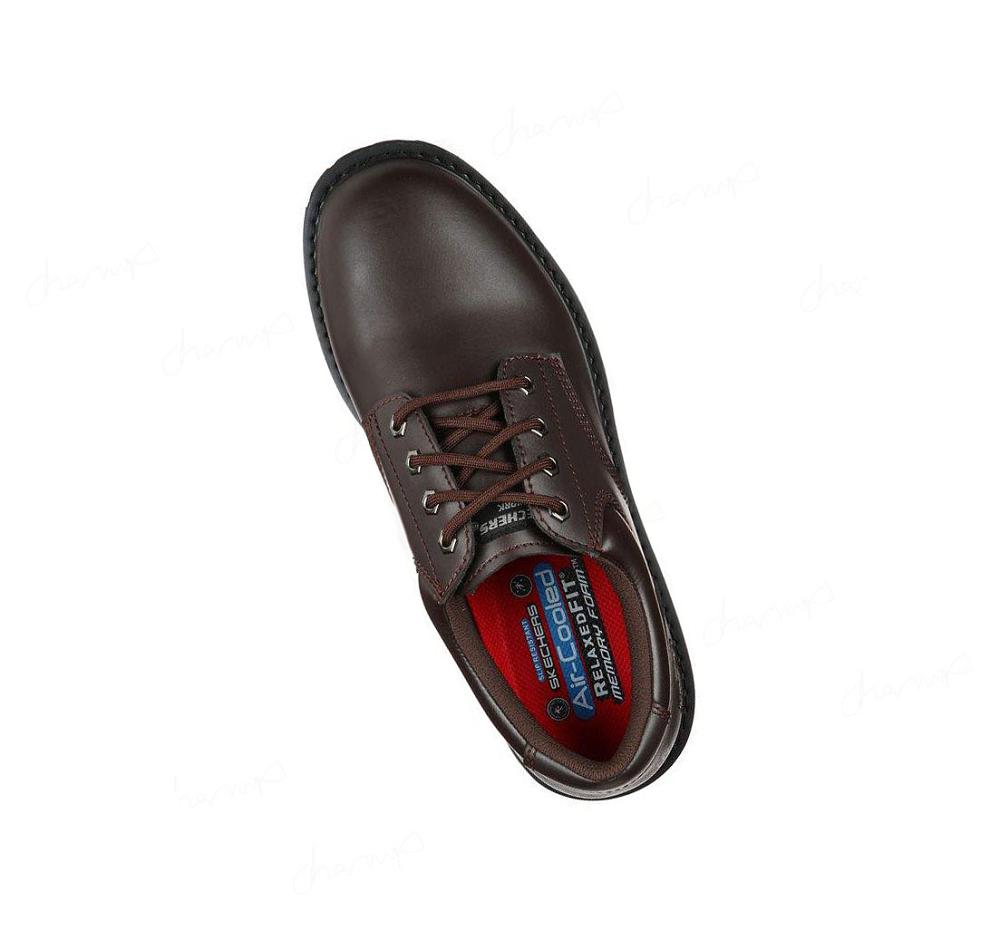 Zapatos De Trabajo Skechers Relaxed Fit: Cottonwood - Vorbeck SR Hombre Marrones | 6386C_AR