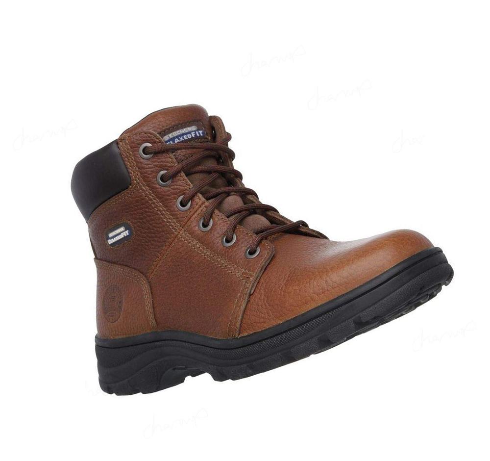 Zapatos De Trabajo Skechers Relaxed Fit: Workshire - Condor Hombre Marrones | 6636L_AR