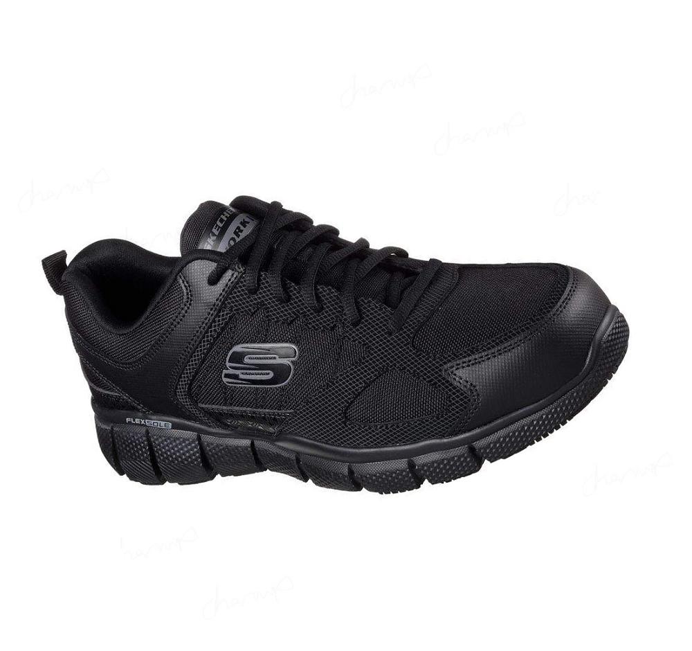 Zapatos De Trabajo Skechers Relaxed Fit: Telfin - Sanphet SR Hombre Negras | 6811Q_AR