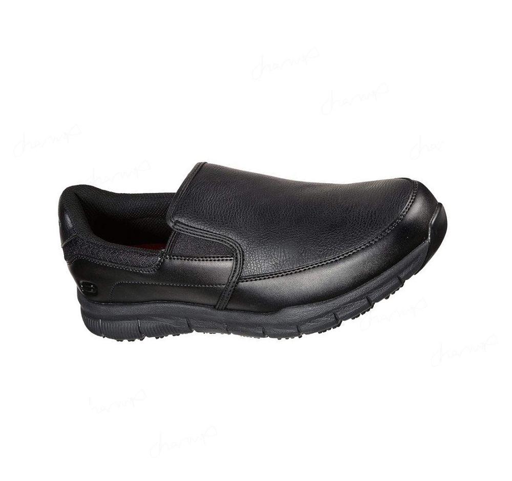 Zapatos De Trabajo Skechers Relaxed Fit: Nampa - Groton SR Hombre Negras | 6961E_AR