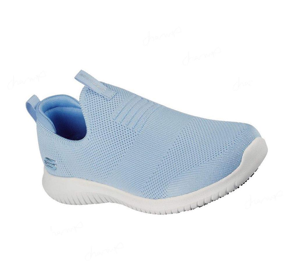 Zapatos De Trabajo Skechers Relaxed Fit: Ultra Flex SR Mujer Azules Claro Blancas | A221X_AR