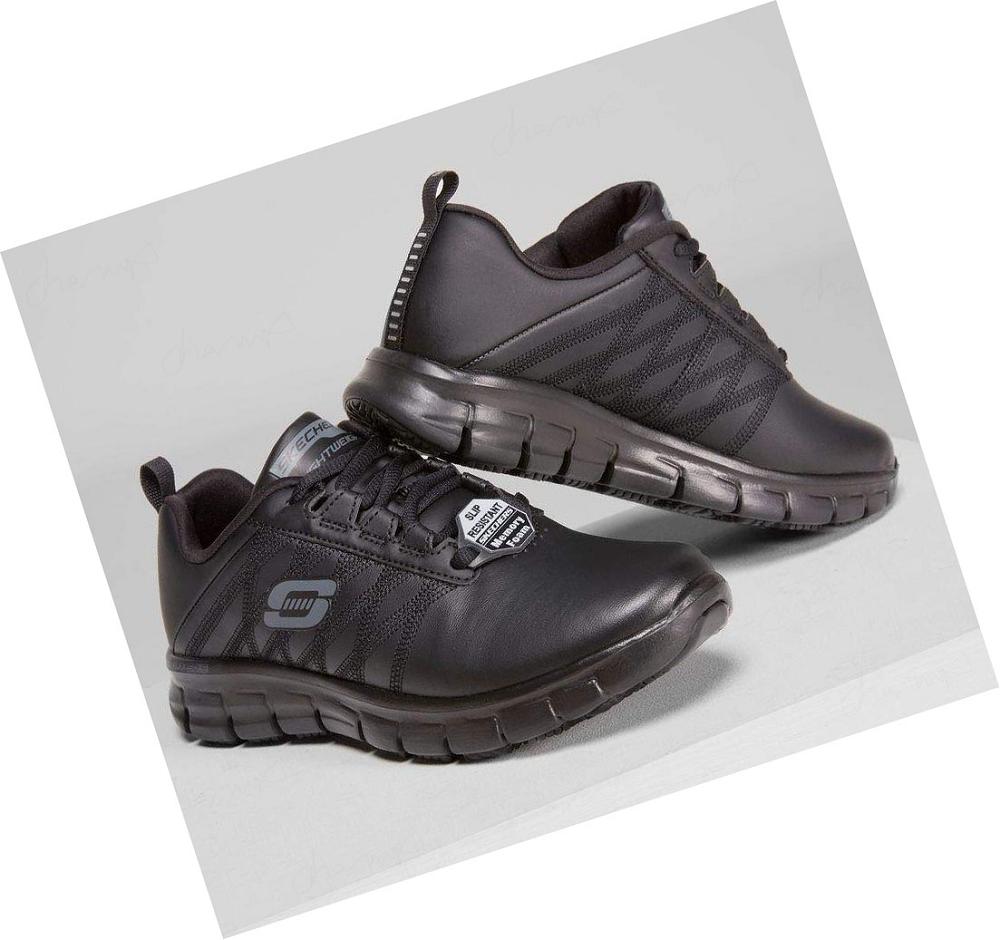 Zapatos De Trabajo Skechers Relaxed Fit: Sure Pista - Erath SR Mujer Negras | A5A6B_AR