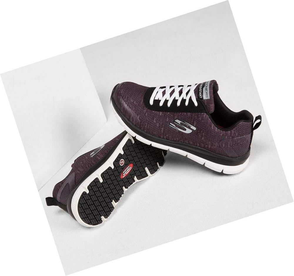 Zapatos De Trabajo Skechers Relaxed Fit: Comodidad Flex SR - HC Pro SR Mujer Negras Blancas | A6A65_AR