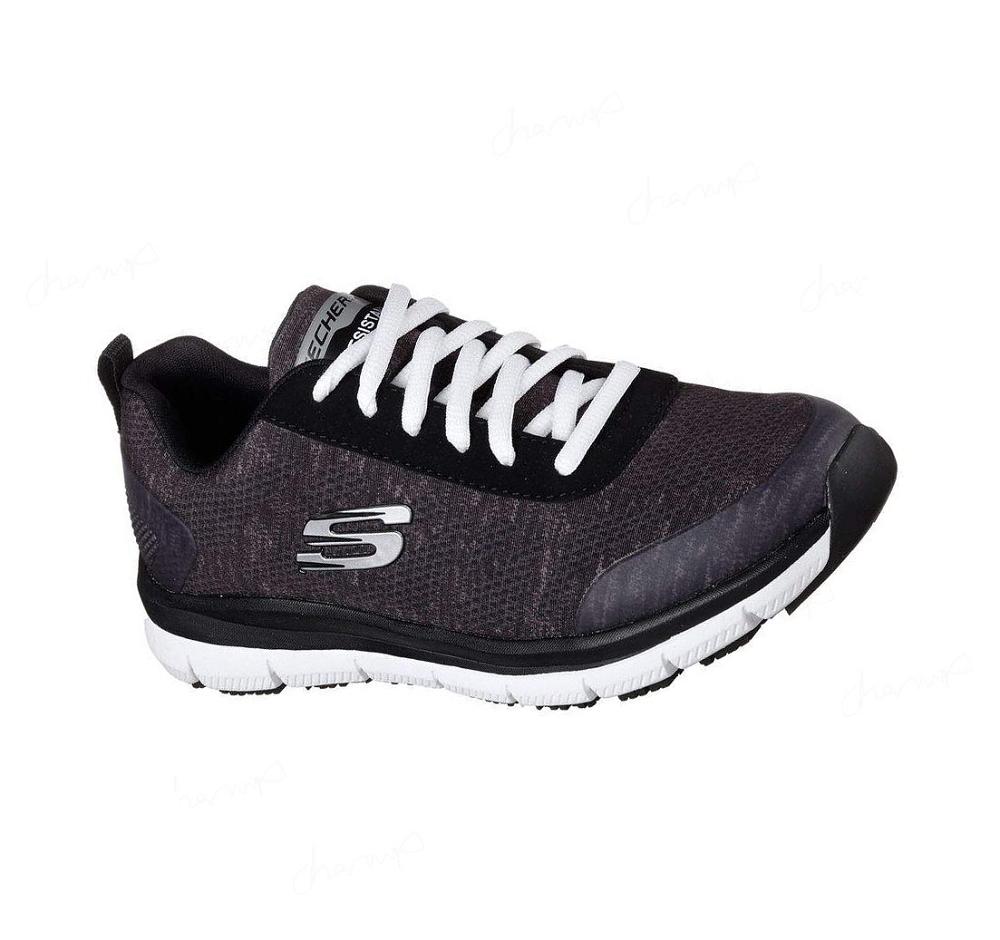 Zapatos De Trabajo Skechers Relaxed Fit: Comodidad Flex SR - HC Pro SR Mujer Negras Blancas | A6A65_AR