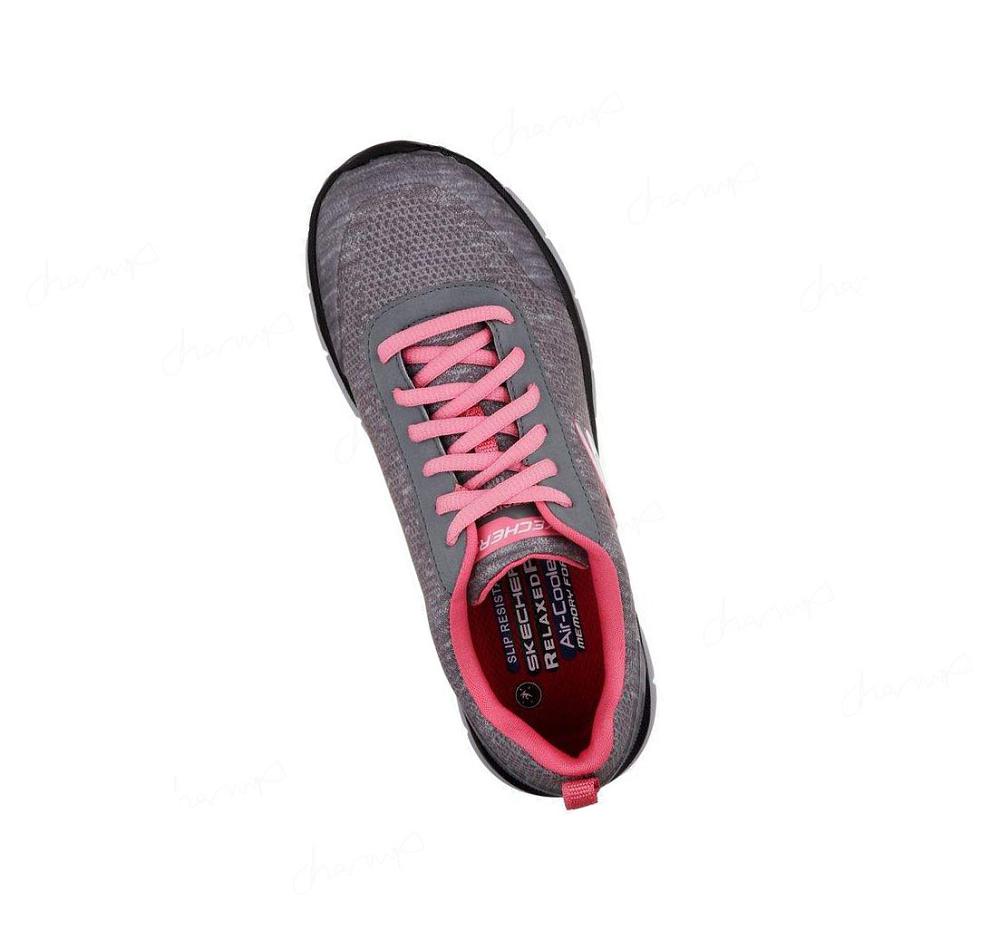 Zapatos De Trabajo Skechers Relaxed Fit: Comodidad Flex SR - HC Pro SR Mujer Gris Rosas | A6T1D_AR