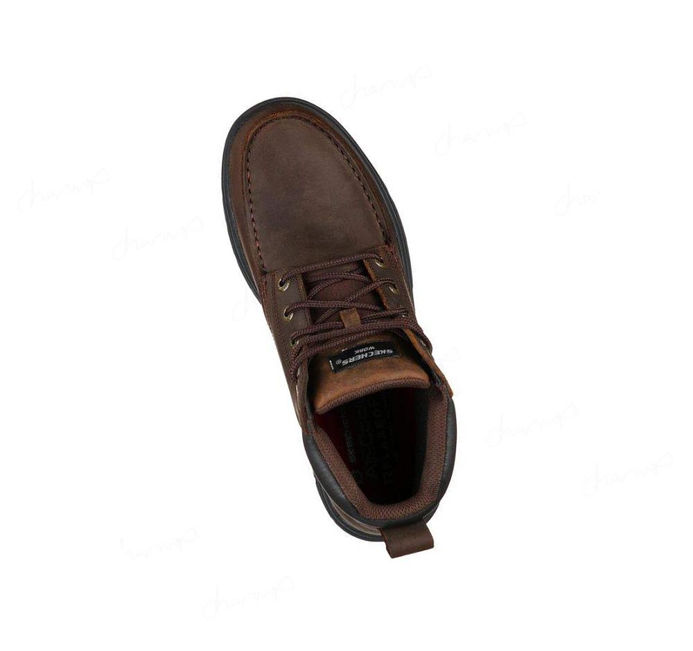 Zapatos De Trabajo Skechers Relaxed Fit: Vicksburk - Gentain WP Hombre Marrones | A886A_AR