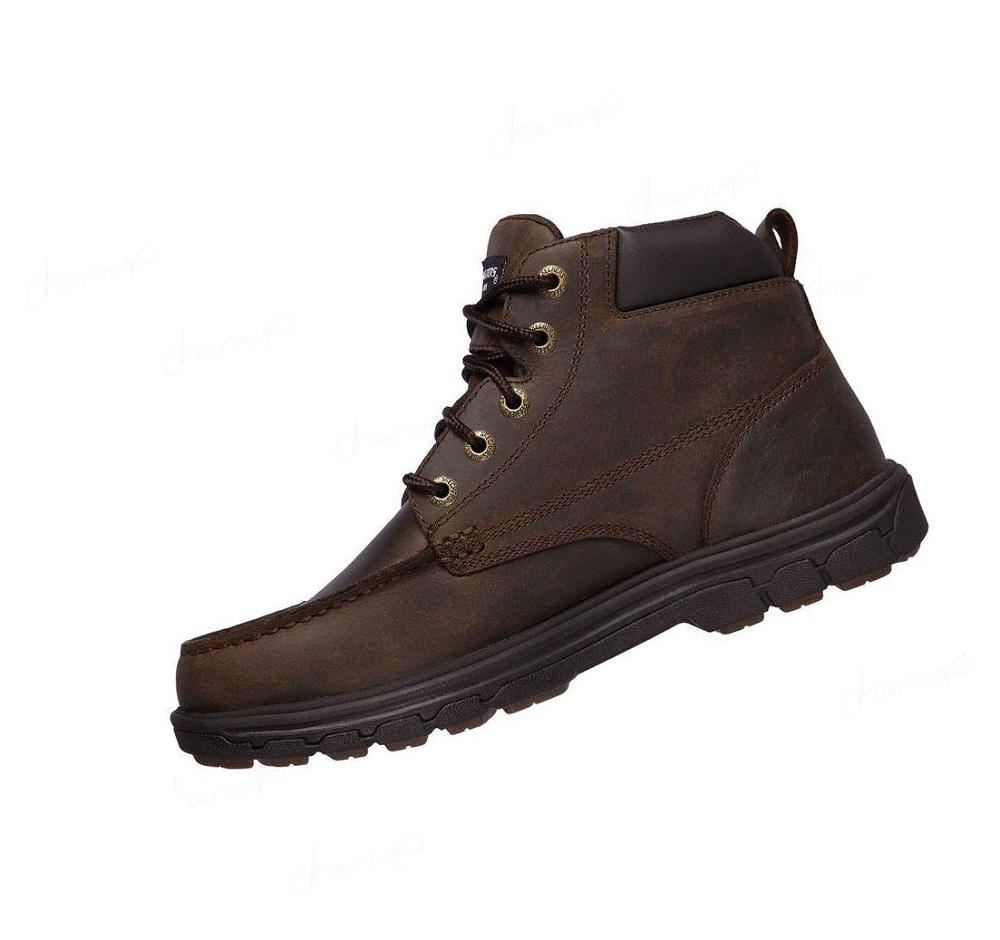 Zapatos De Trabajo Skechers Relaxed Fit: Vicksburk - Gentain WP Hombre Marrones | A886A_AR