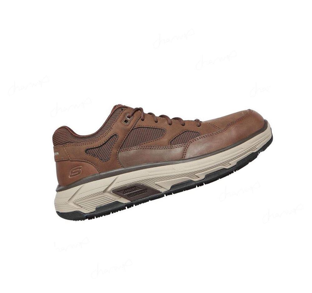 Zapatos De Trabajo Skechers Relaxed Fit: Max Stout Alloy Puntera Hombre Marrones | T211X_AR