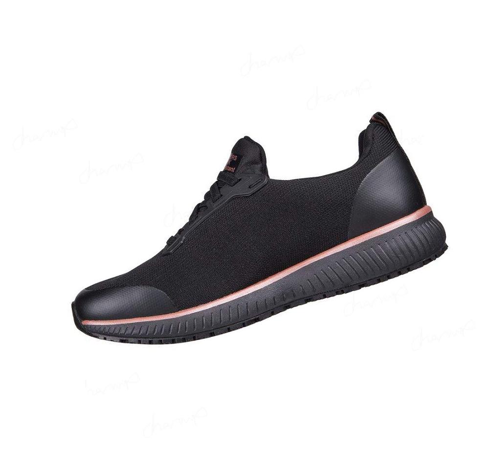 Zapatos De Trabajo Skechers Squad SR Mujer Negras Rosas Doradas | A296L_AR