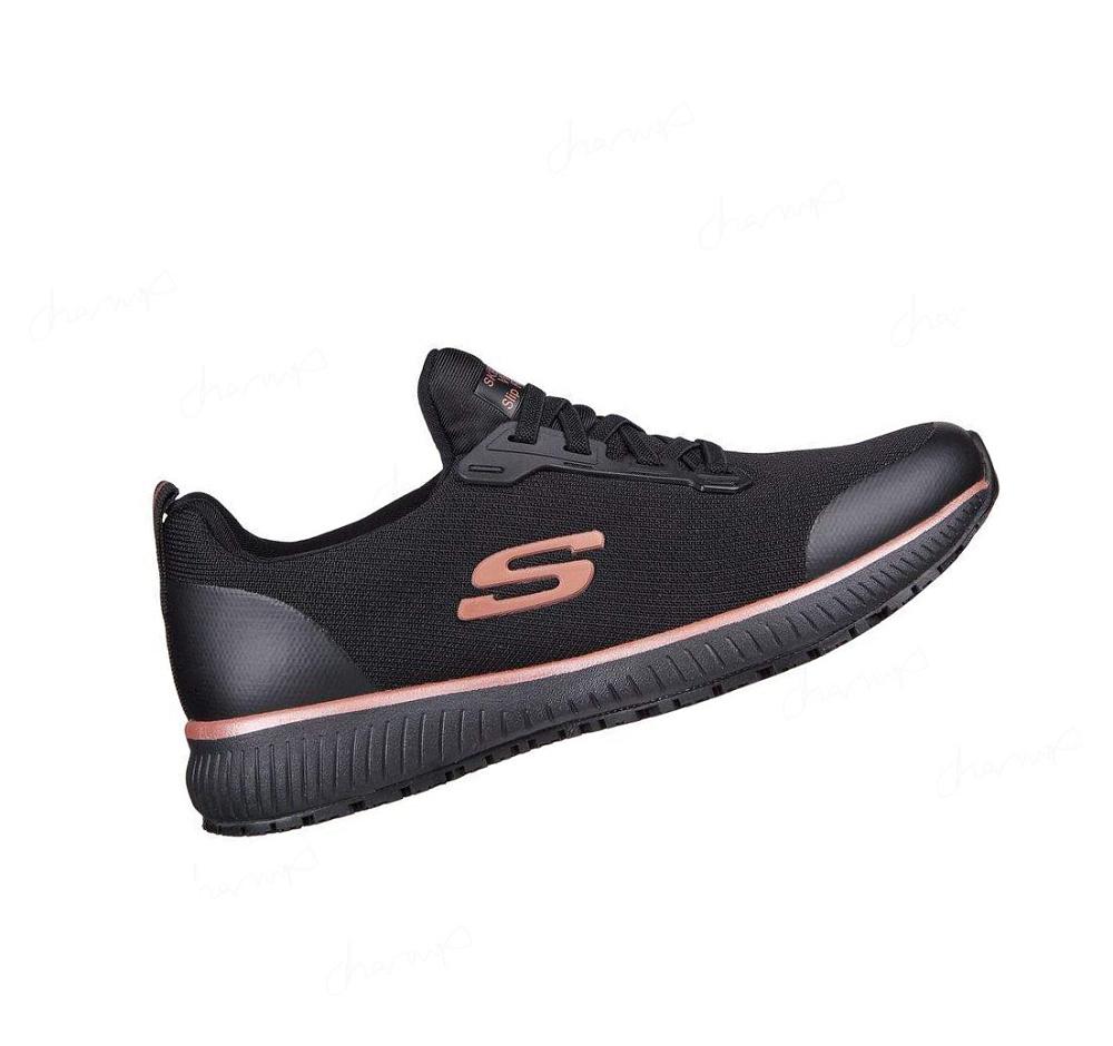 Zapatos De Trabajo Skechers Squad SR Mujer Negras Rosas Doradas | A296L_AR