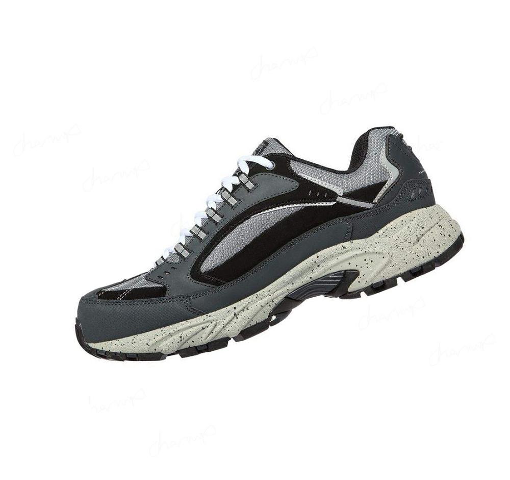 Zapatos De Trabajo Skechers Stamina ST Hombre Azul Marino Negras | 5A86A_AR