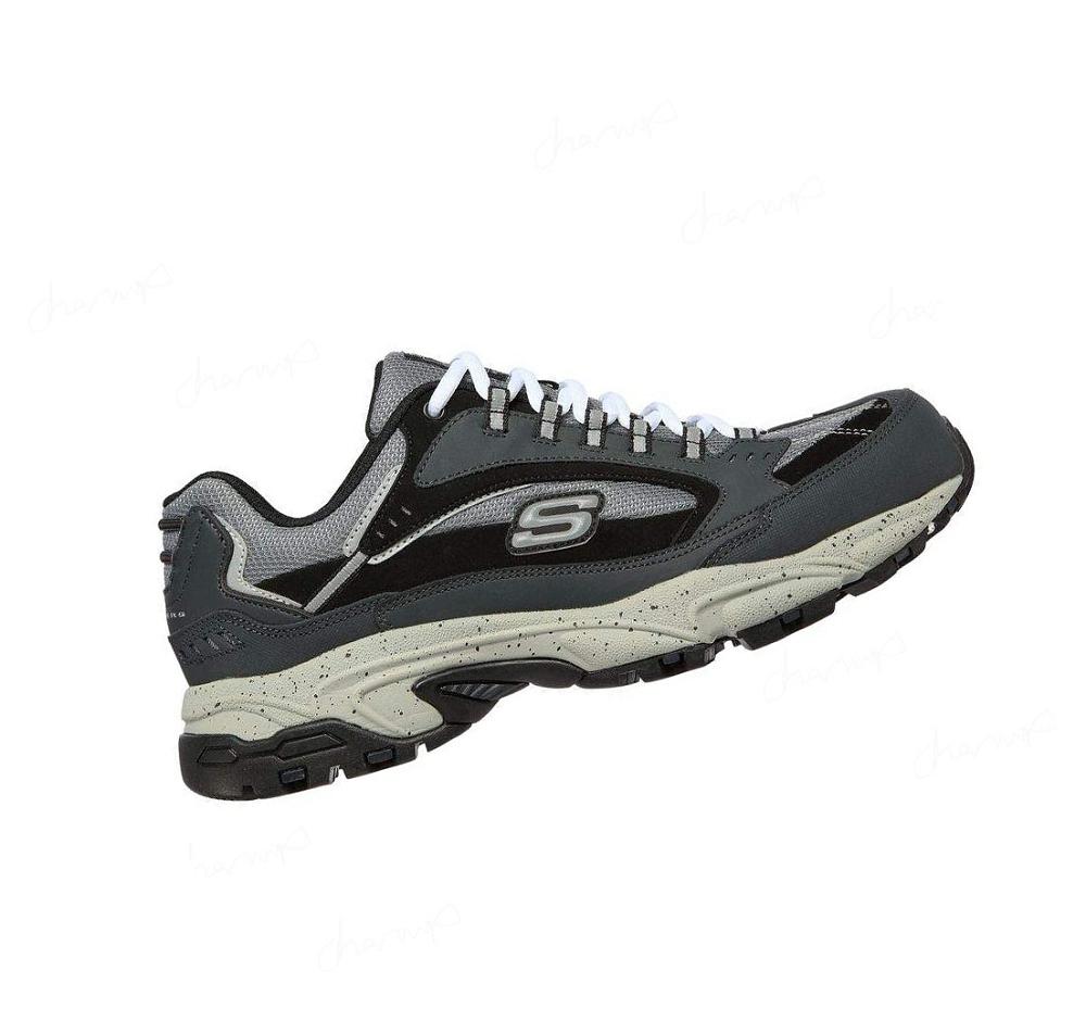 Zapatos De Trabajo Skechers Stamina ST Hombre Azul Marino Negras | 5A86A_AR