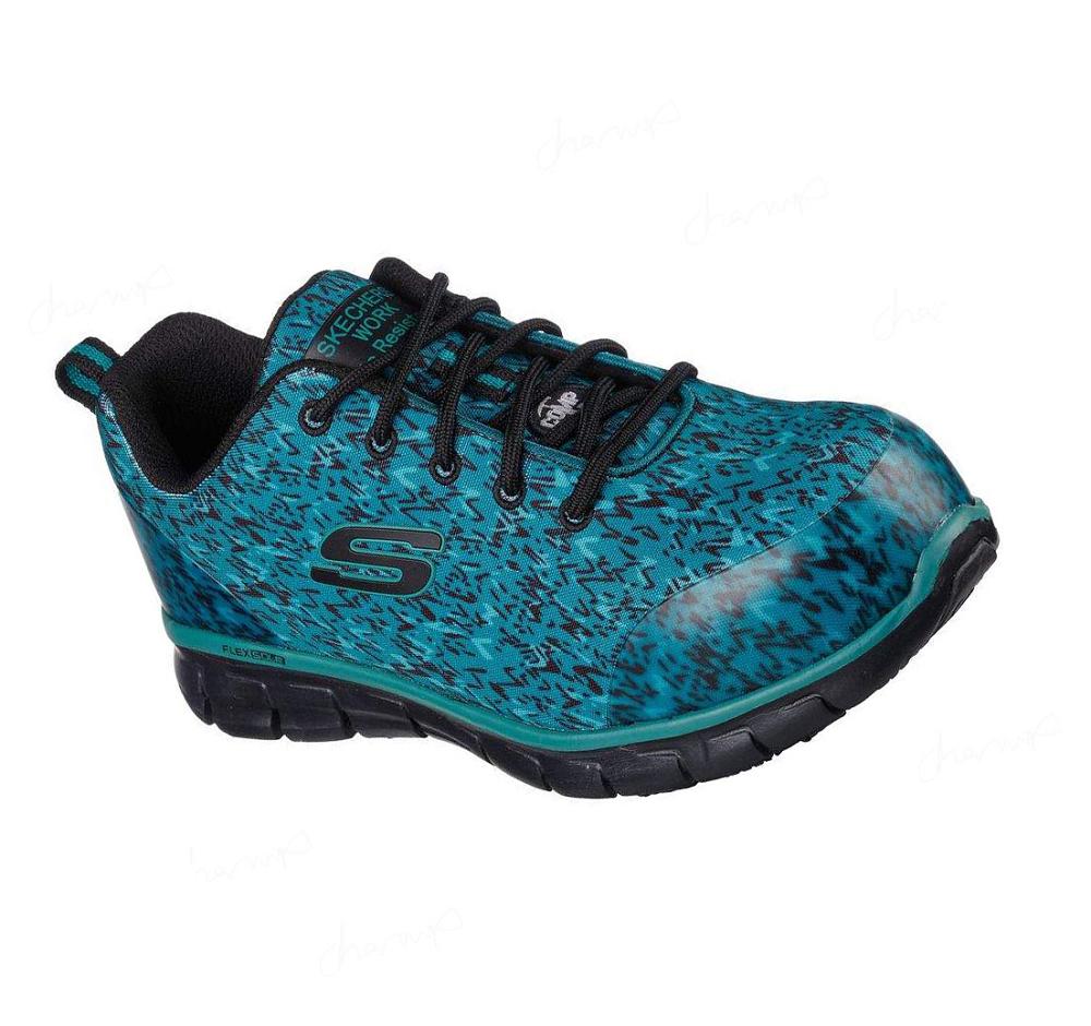 Zapatos De Trabajo Skechers Sure Pista - Saivy Mujer Verde Multicolor | 6021B_AR