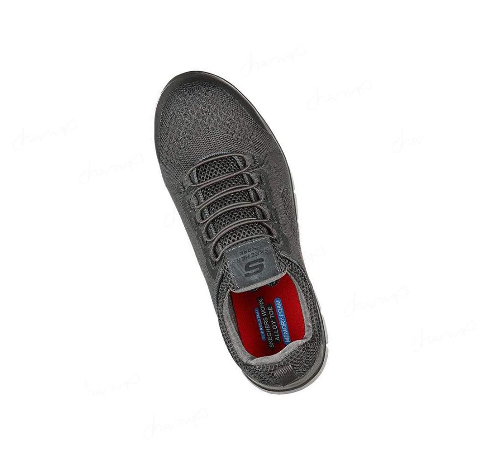 Zapatos De Trabajo Skechers Synergy - Omat Alloy Puntera Hombre Gris | 5661E_AR