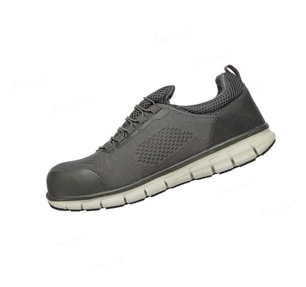 Zapatos De Trabajo Skechers Synergy - Omat Alloy Puntera Hombre Gris | 5661E_AR