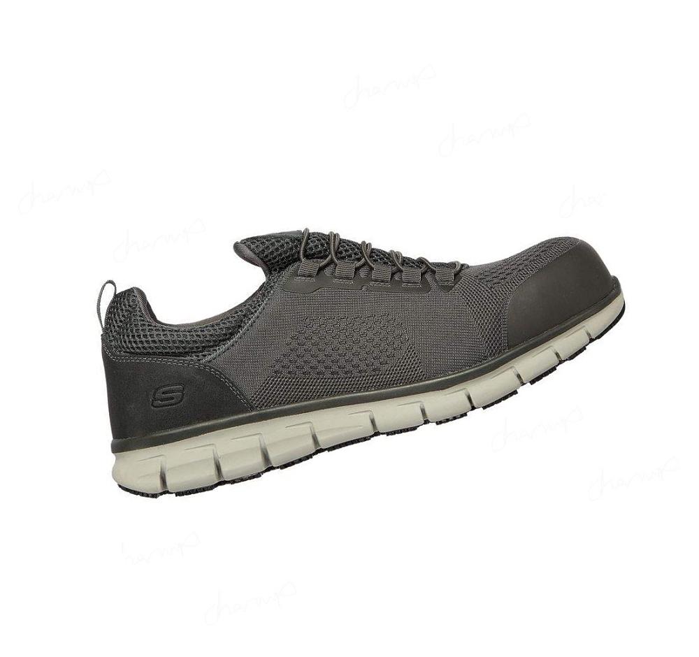 Zapatos De Trabajo Skechers Synergy - Omat Alloy Puntera Hombre Gris | 5661E_AR