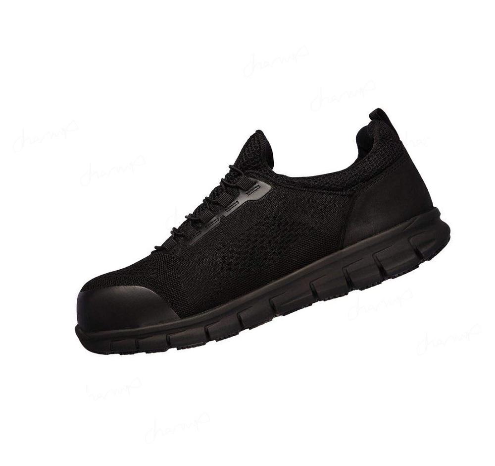 Zapatos De Trabajo Skechers Synergy - Omat Alloy Puntera Hombre Negras | 56865_AR