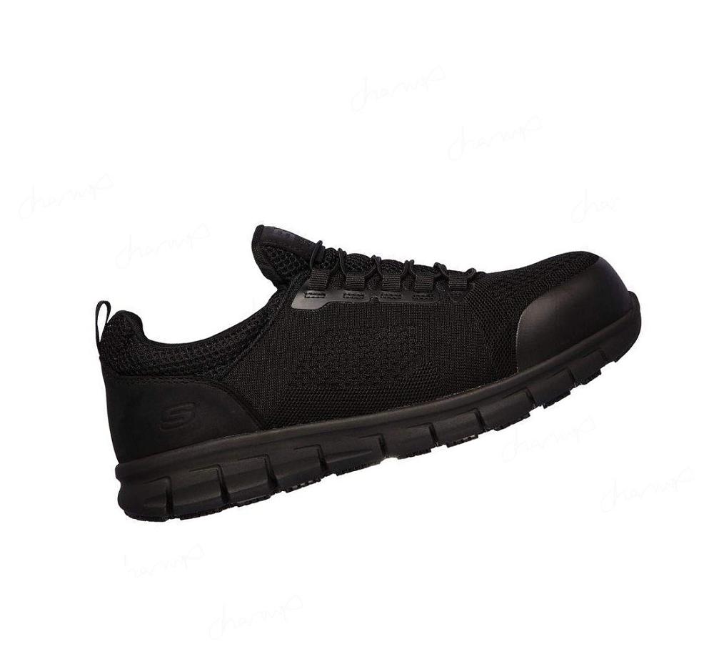 Zapatos De Trabajo Skechers Synergy - Omat Alloy Puntera Hombre Negras | 56865_AR