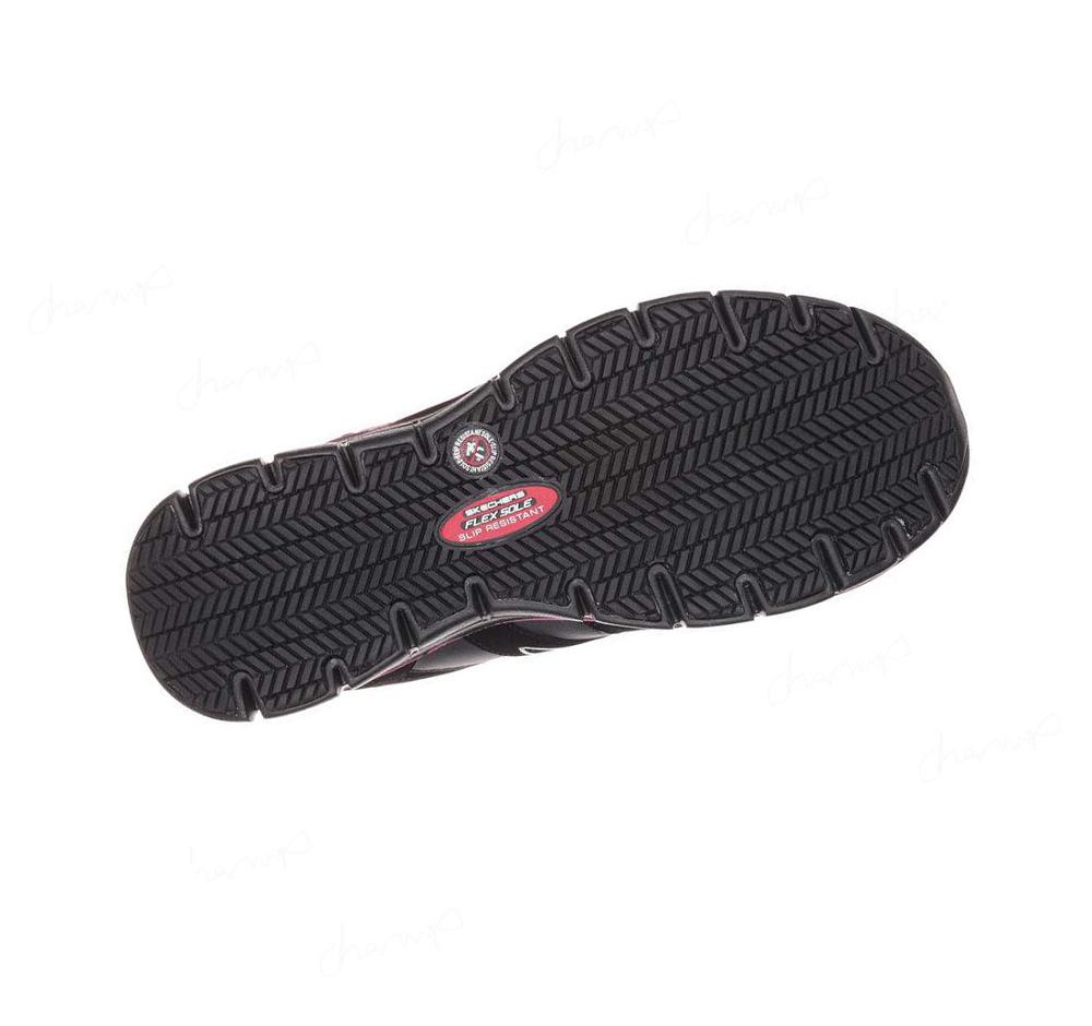 Zapatos De Trabajo Skechers Synergy - Sandlot Alloy Puntera Mujer Negras Rosas | 5AA60_AR