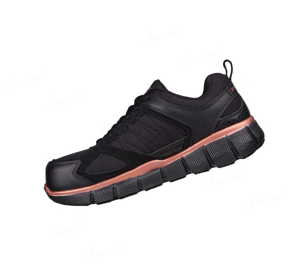 Zapatos De Trabajo Skechers Telfin - Kanpur Mujer Negras Rosas | 63A6K_AR