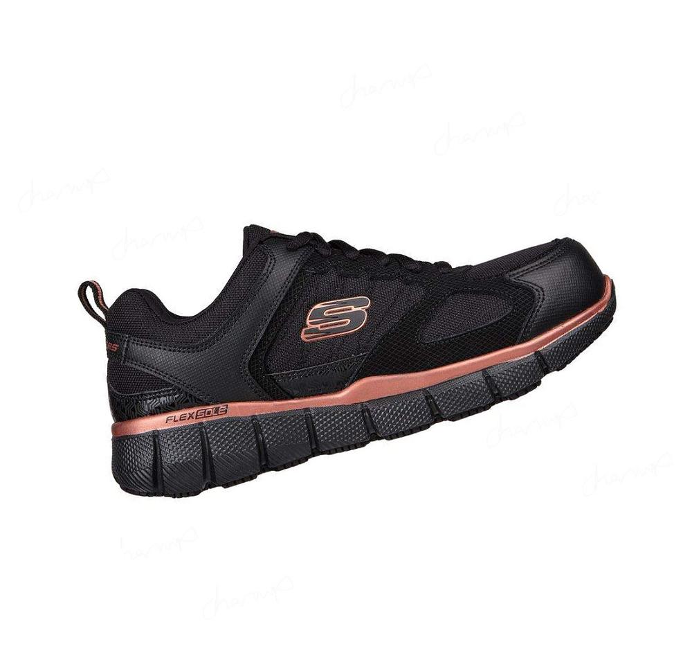 Zapatos De Trabajo Skechers Telfin - Kanpur Mujer Negras Rosas | 63A6K_AR