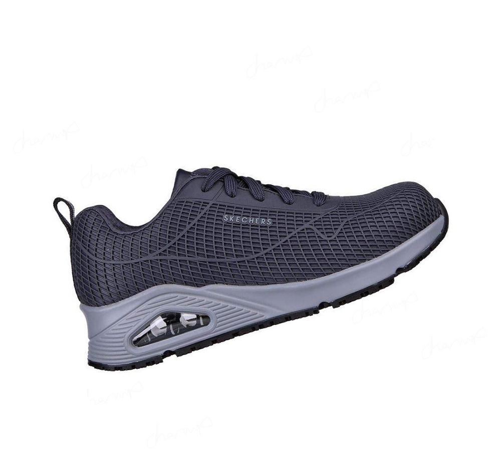 Zapatos De Trabajo Skechers Uno SR - Jhansi Mujer Azul Marino Gris | 35213_AR