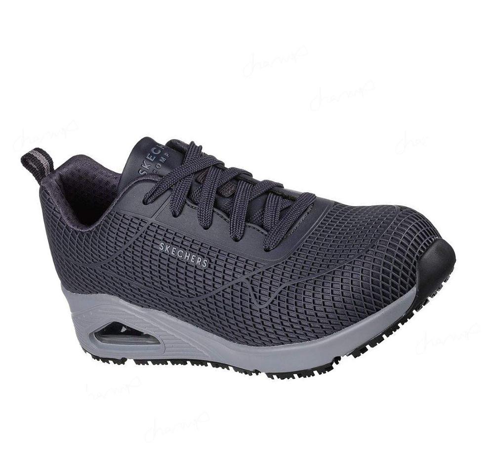 Zapatos De Trabajo Skechers Uno SR - Jhansi Mujer Azul Marino Gris | 35213_AR