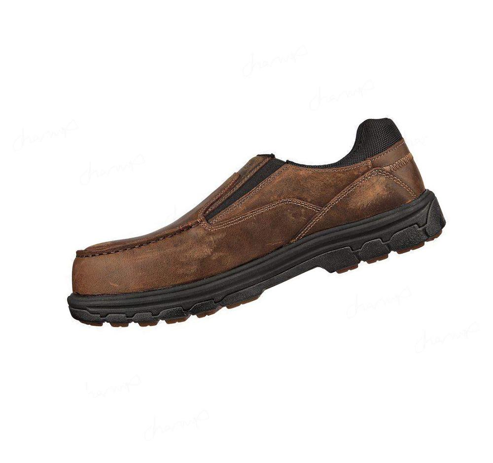 Zapatos De Trabajo Skechers Vicksburk - Rubustle Comp Puntera Hombre Marrones | 5A36K_AR