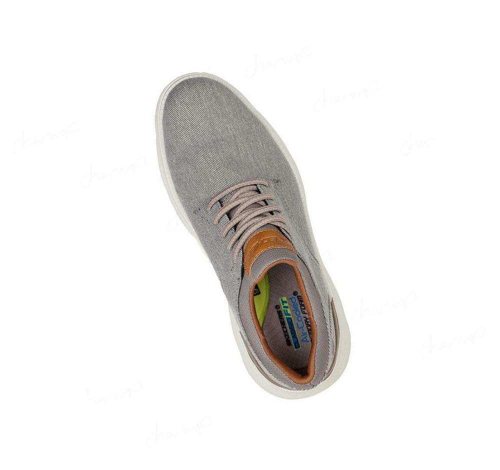 Zapatos Oxford Skechers Garza - Romano Hombre Gris Marrones | I361X_AR