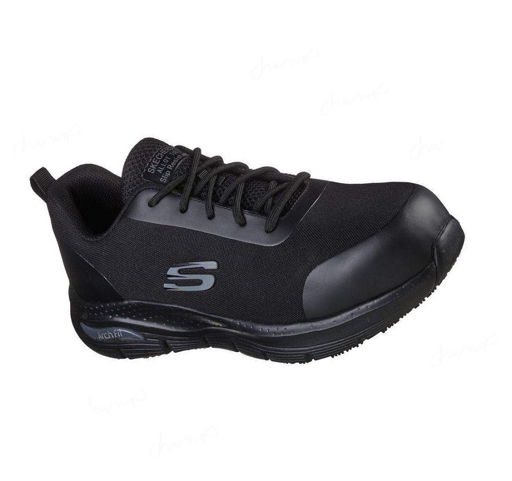 Zapatos Oxford Skechers Trabajo: Arch Fit SR - Ringstap Alloy Puntera Hombre Negras | AA86C_AR