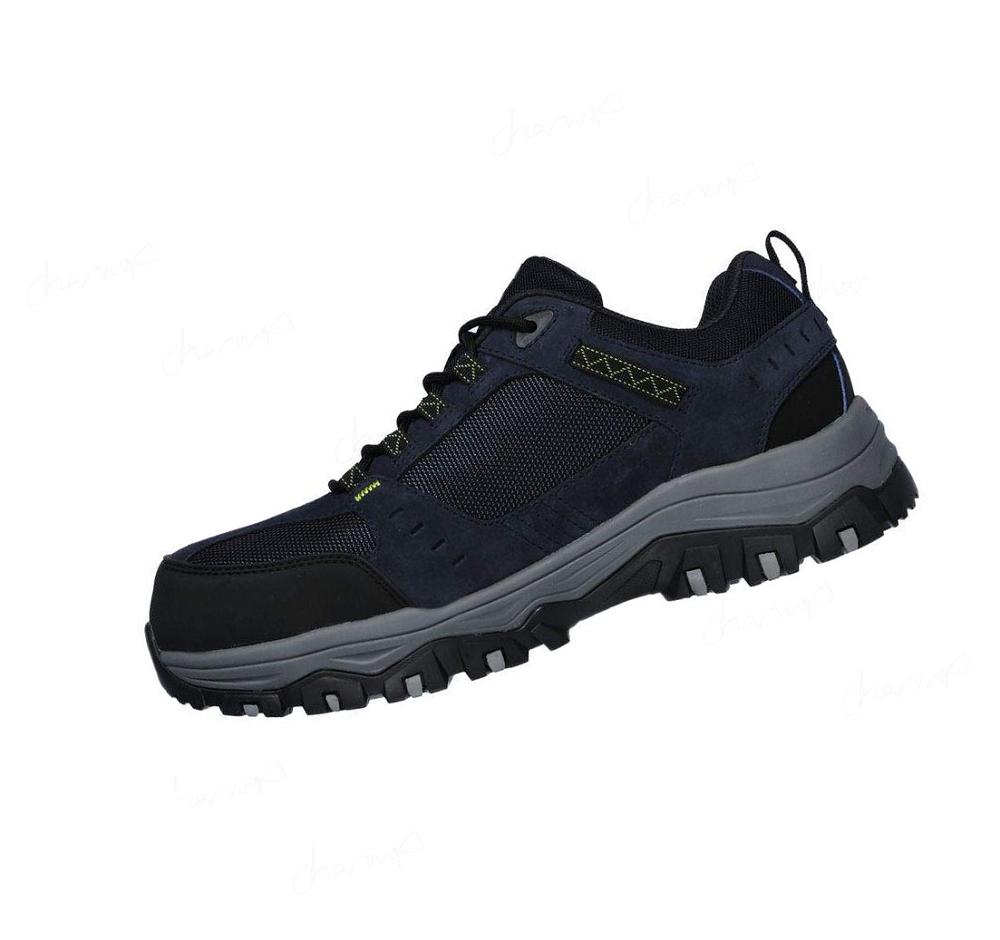 Zapatos Oxford Skechers Trabajo: Greetah Comp Puntera Hombre Azul Marino Negras | 3011G_AR