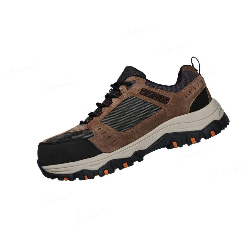 Zapatos Oxford Skechers Trabajo: Greetah Comp Puntera Hombre Marrones Negras | A986B_AR