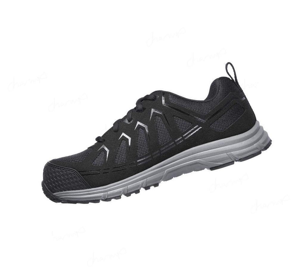 Zapatos Oxford Skechers Trabajo: Malad Comp Puntera Hombre Negras | 3186L_AR