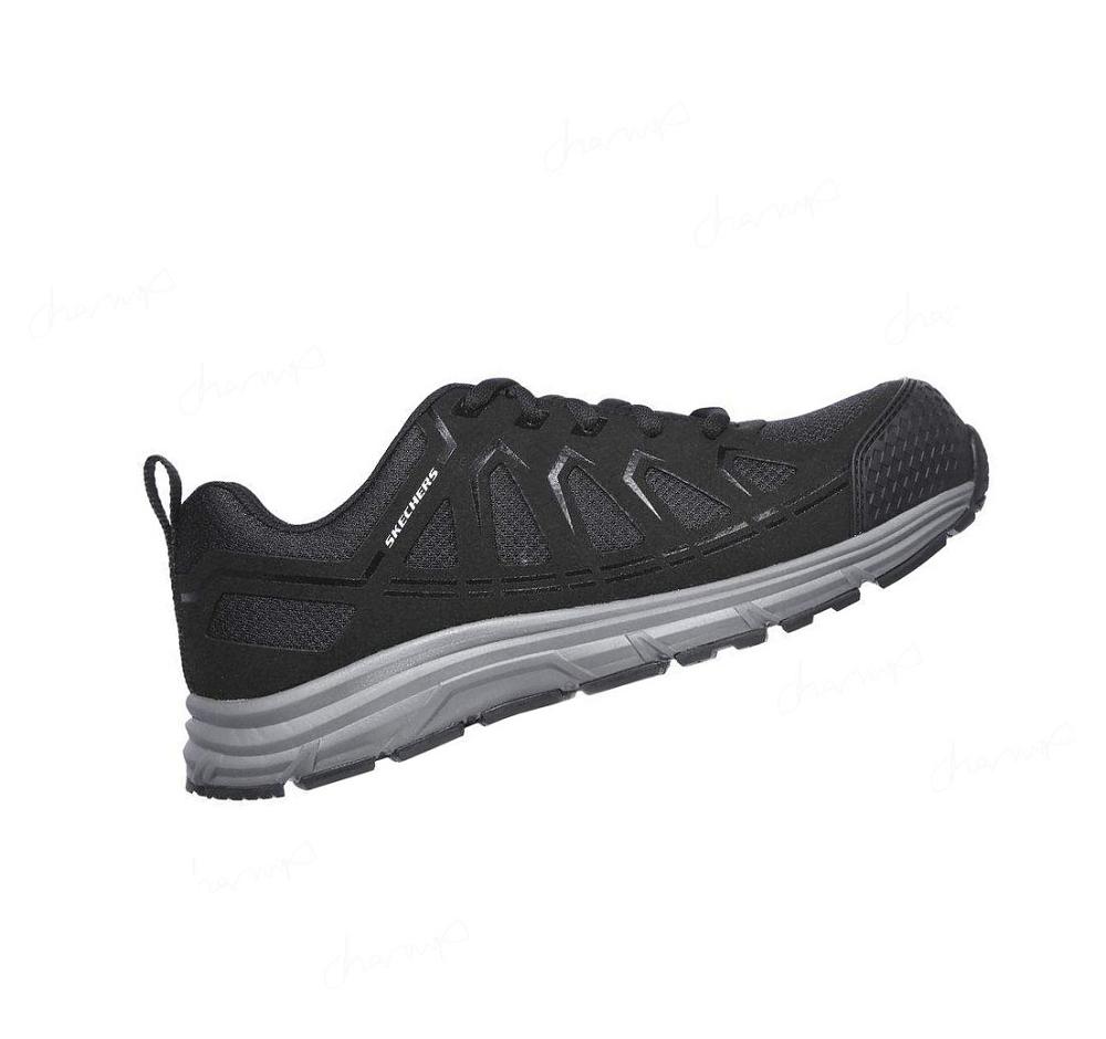 Zapatos Oxford Skechers Trabajo: Malad Comp Puntera Hombre Negras | 3186L_AR