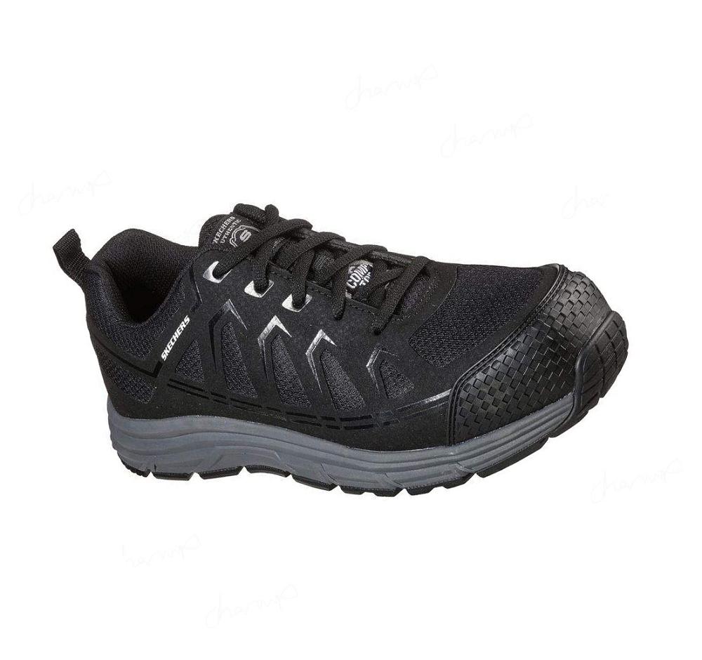 Zapatos Oxford Skechers Trabajo: Malad Comp Puntera Hombre Negras | 3186L_AR