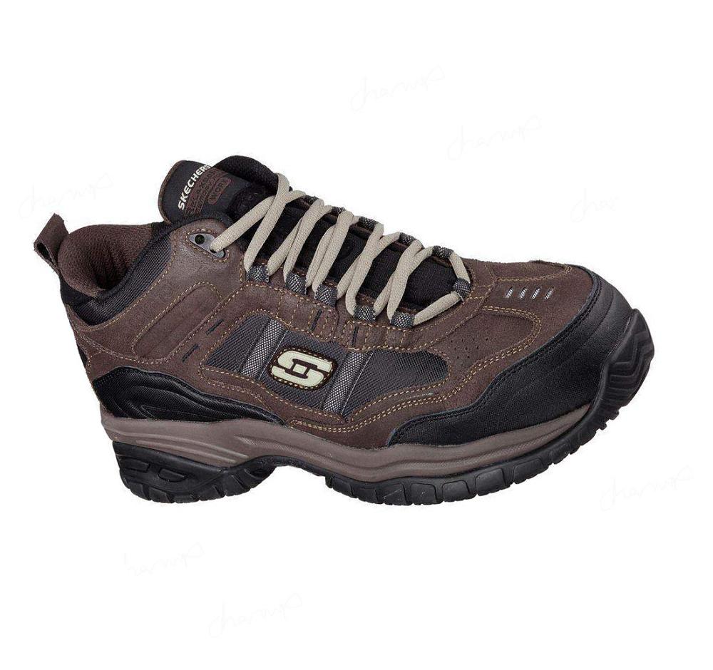 Zapatos Oxford Skechers Trabajo Relaxed Fit: Soft Stride - Canopy Comp Puntera Hombre Marrones Negras | 3336L_AR