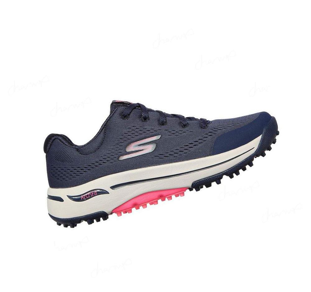 Zapatos de Golf Skechers GO GOLF Arch Fit - Balance Mujer Azul Marino Rosas | 3551B_AR