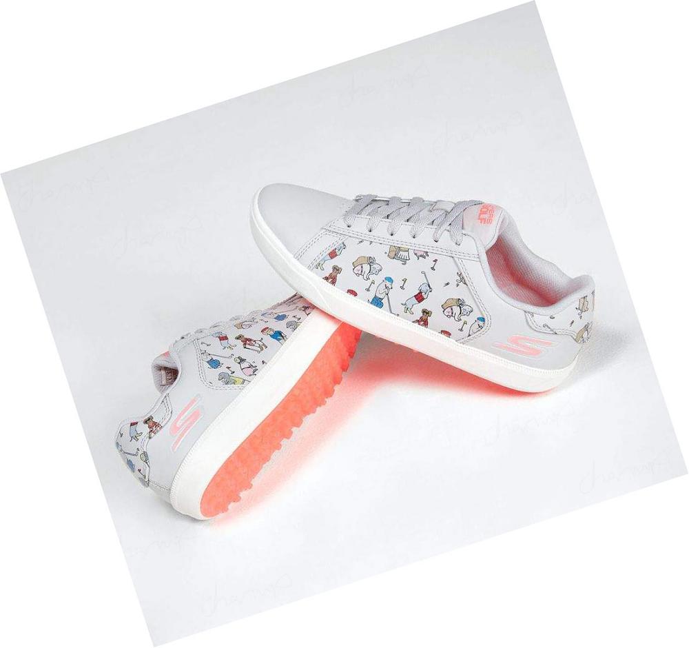 Zapatos de Golf Skechers GO GOLF Drive 4 - Dogs At Play Mujer Gris Rosas | 33T6B_AR