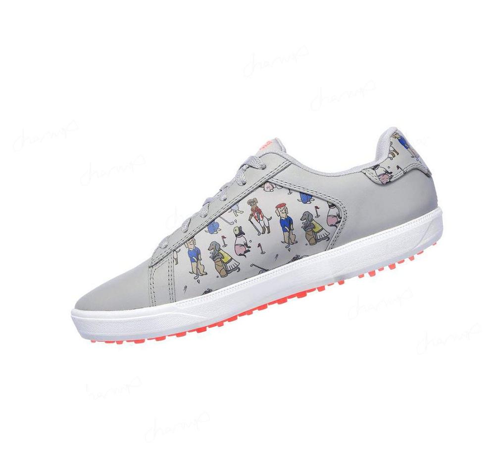 Zapatos de Golf Skechers GO GOLF Drive 4 - Dogs At Play Mujer Gris Rosas | 33T6B_AR