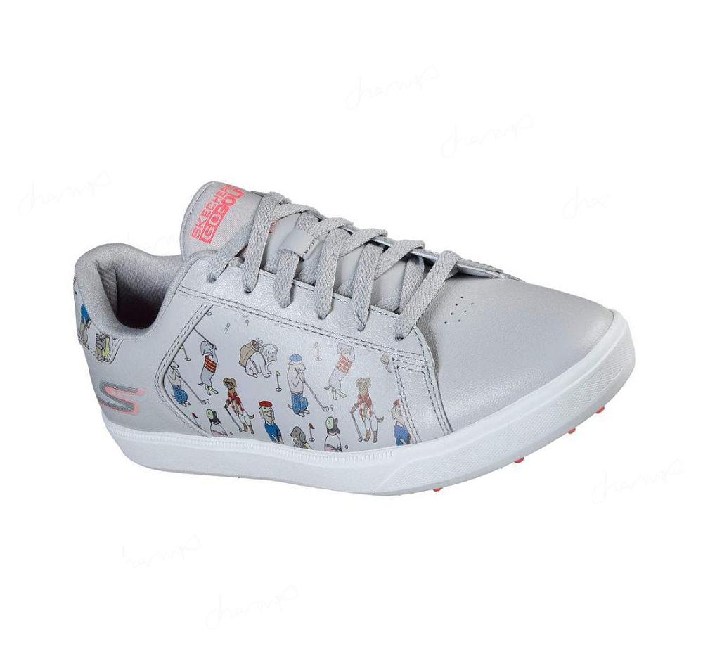 Zapatos de Golf Skechers GO GOLF Drive 4 - Dogs At Play Mujer Gris Rosas | 33T6B_AR